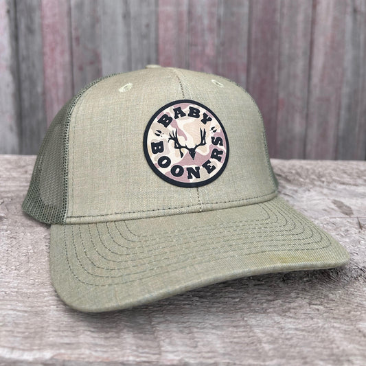 Baby Booners Heather Green Hat with Camo Patch